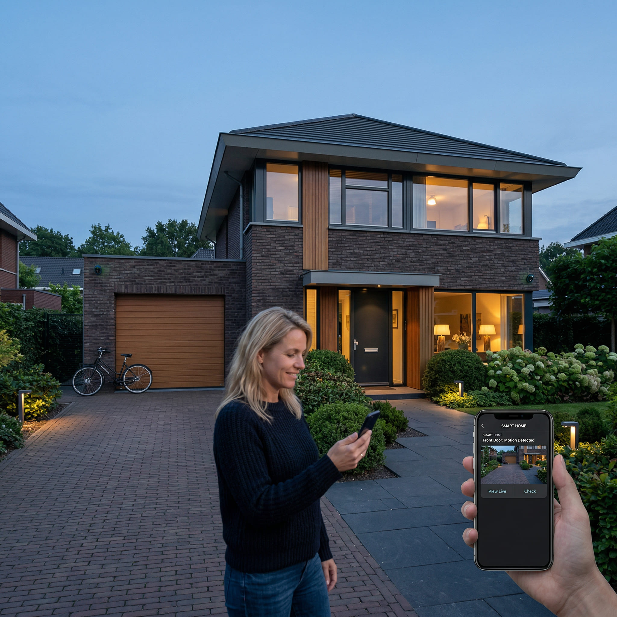 Videobewaking rondom een woning met slimme camera’s